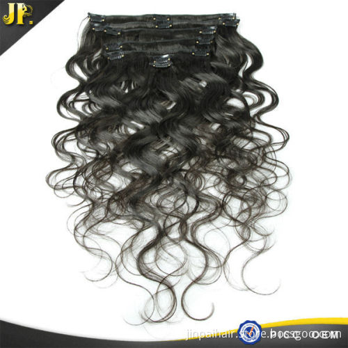 Clip in Remy Human Hair Extensions Black hair 7pcs as usual